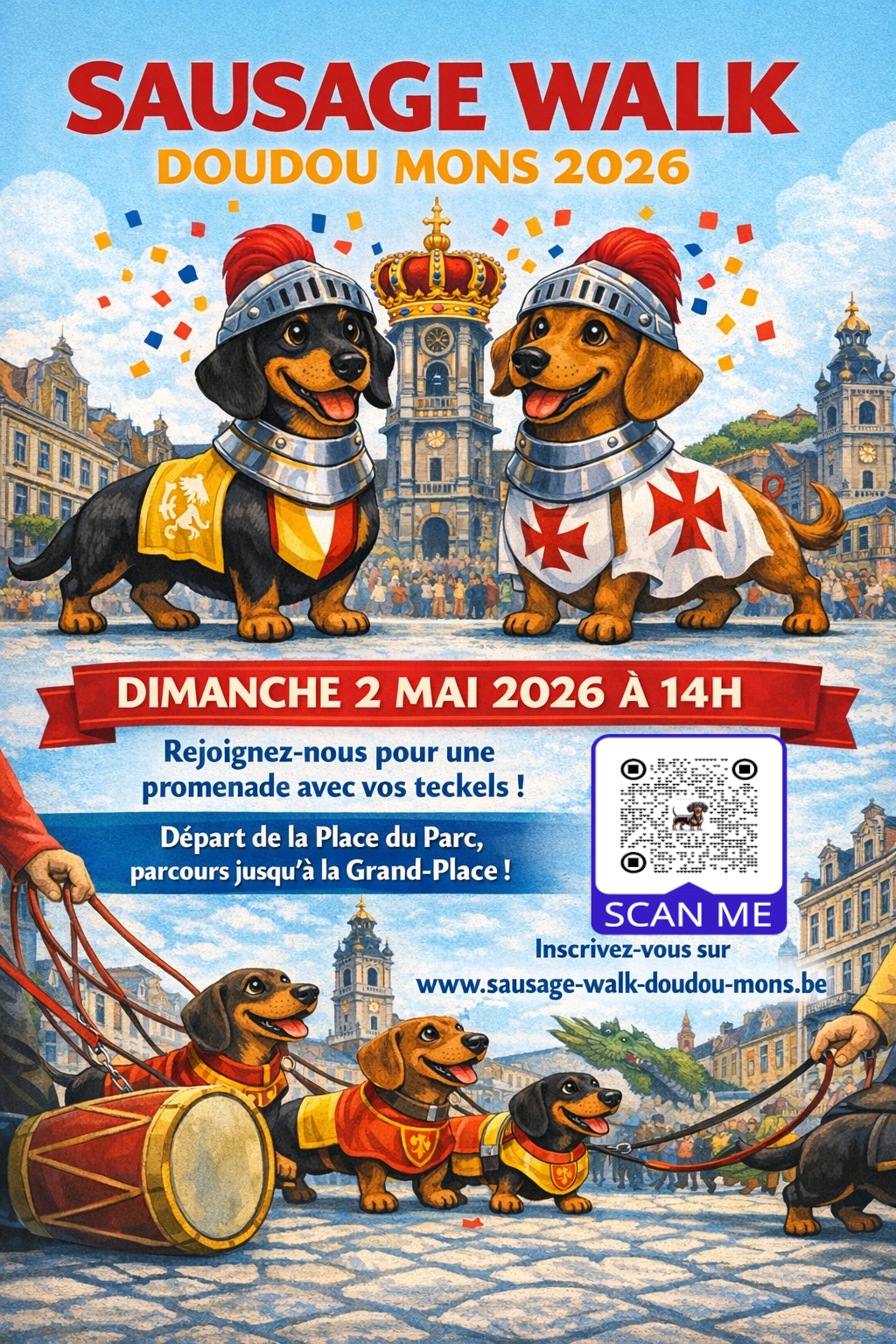 Affiche Sausage Walk DOUDOU Mons 2026
